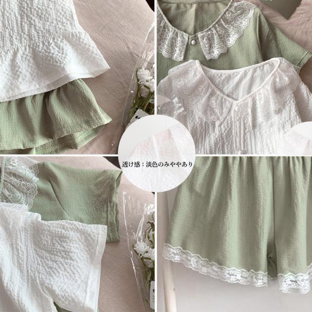 部屋着 上下半袖パジャマ 春夏秋 送料無料 即日発送-3