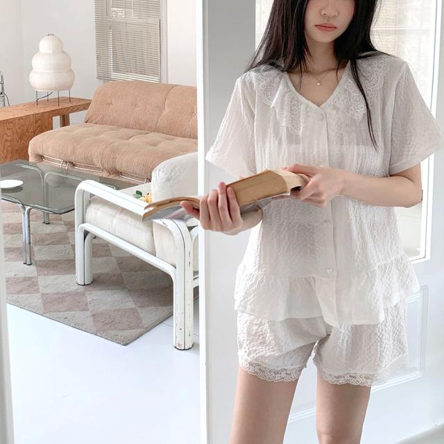 部屋着 上下半袖パジャマ 春夏秋 送料無料 即日発送-5