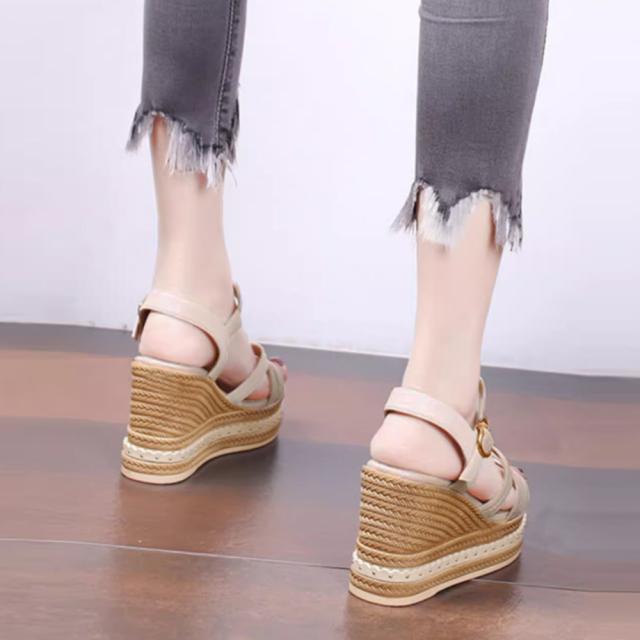 ウェッジソールサンダル 美脚厚底サンダル 送料無料 即日発送-9