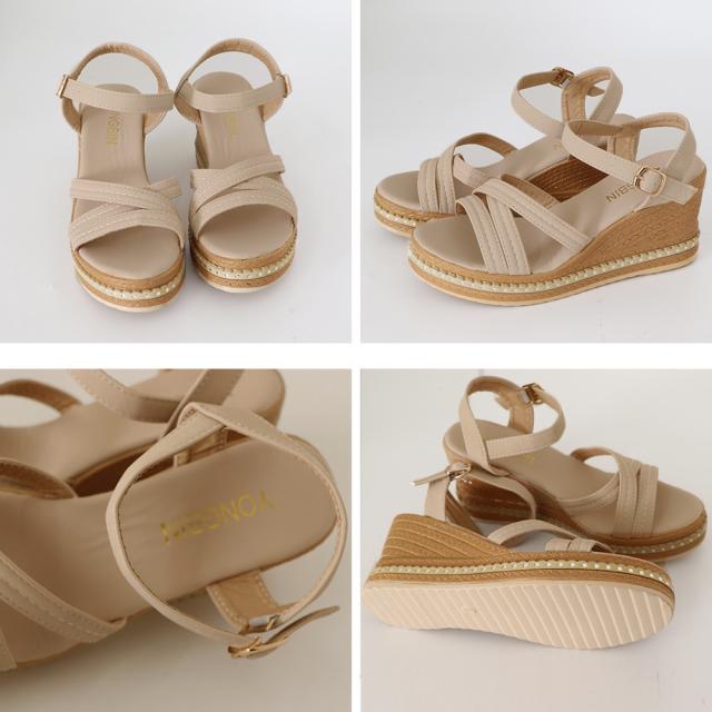 ウェッジソールサンダル 美脚厚底サンダル 送料無料 即日発送-3