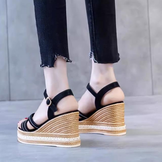 ウェッジソールサンダル 美脚厚底サンダル 送料無料 即日発送-6