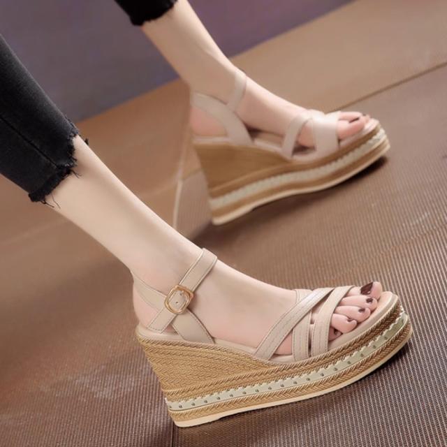 ウェッジソールサンダル 美脚厚底サンダル 送料無料 即日発送-7