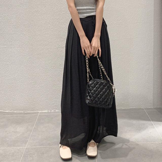 とろみパンツ レディース 綿麻スカンツ夏 送料無料 即日発送-4