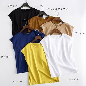 フレンチスリーブ Tシャツ白黒レディース 送料無料 即日発送-1