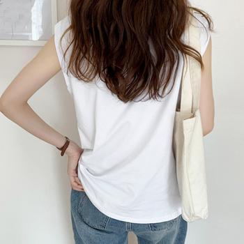 フレンチスリーブ Tシャツ白黒レディース 送料無料 即日発送-5