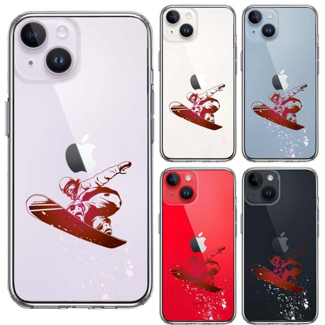 iPhone14Plus ケース クリア スノーボード　女子 スマホケース 側面ソフト 背面ハード ハイブリッド  送料無料-1