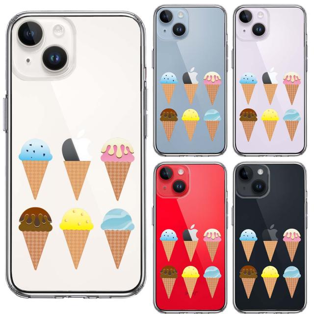 iPhone14Plus ケース クリア アイスクリーム スマホケース 側面ソフト 背面ハード ハイブリッド 送料無料-1