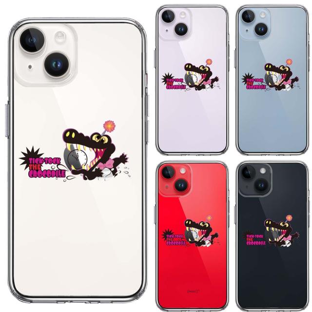 iPhone14Plus ケース クリア ピーターパン ワニ スマホケース 側面ソフト 背面ハード ハイブリッド 送料無料-1