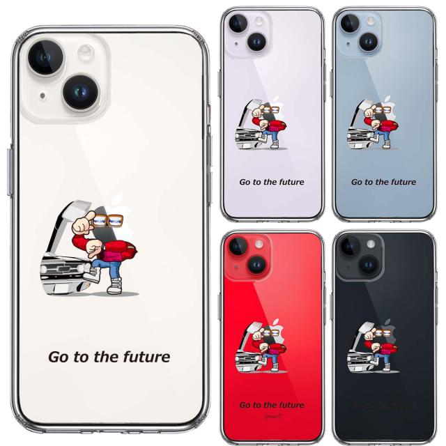 iPhone14 ケース クリア 映画パロディ go to the future スマホケース 側面ソフト 背面ハード ハイブリッド  送料無料-1