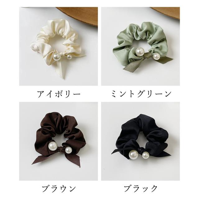 パールシュシュ ヘアゴム 髪飾り 送料無料 即日発送-1
