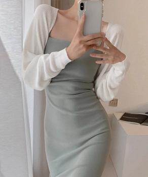 サマーカーディガン長袖ショート丈 ボレロ 送料無料 即日発送-4