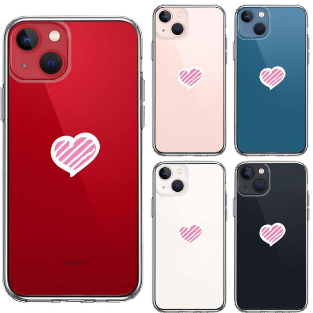 iPhone13mini ケース クリア ハート マーク スマホケース 側面ソフト 背面ハード ハイブリッド  送料無料-1