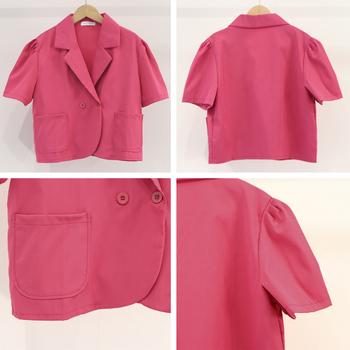 クロップド丈 半袖ジャケット レディース 送料無料 即日発送-9