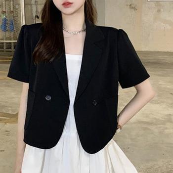 クロップド丈 半袖ジャケット レディース 送料無料 即日発送-2