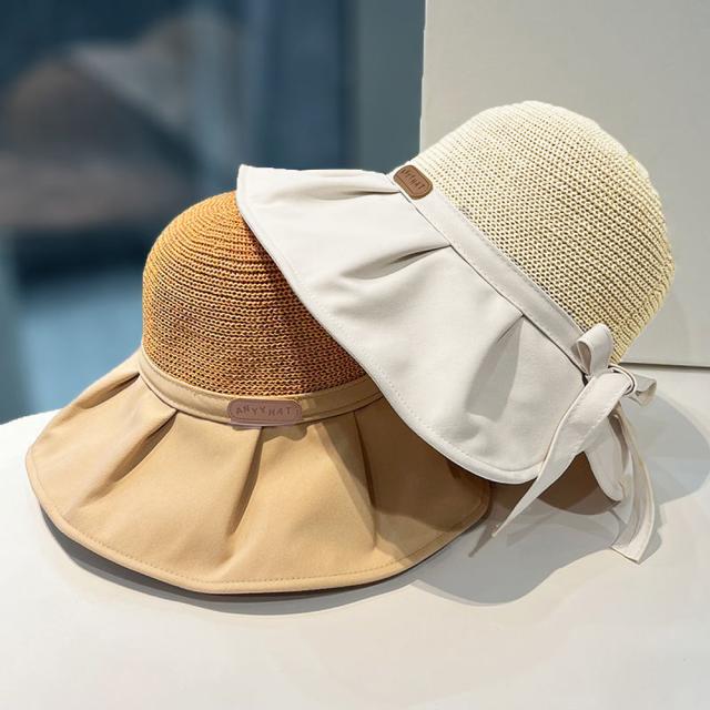 日焼け防止帽子 レディースストローハット 送料無料 即日発送-2