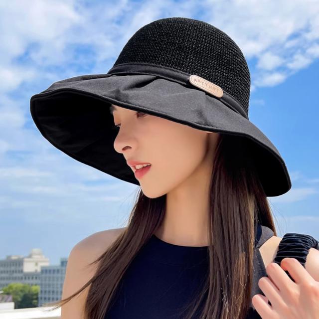 日焼け防止帽子 レディースストローハット 送料無料 即日発送-4