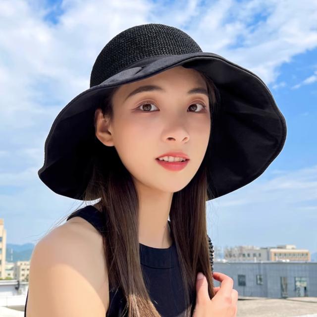 日焼け防止帽子 レディースストローハット 送料無料 即日発送-5