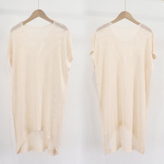 メッシュトップス 半袖サマーニット 送料無料 即日発送-2