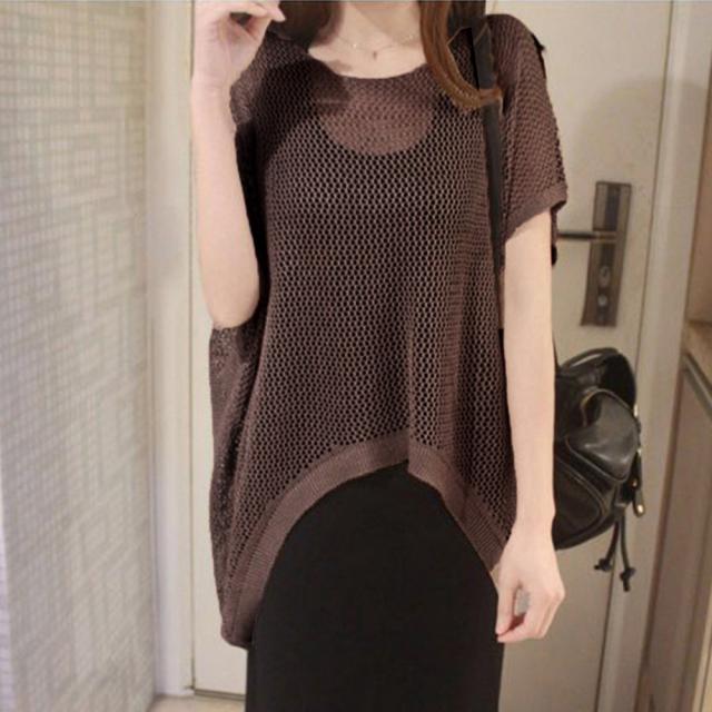 メッシュトップス 半袖サマーニット 送料無料 即日発送-7