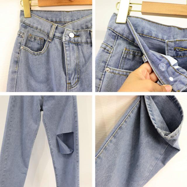 ダメージデニムパンツ レディース 送料無料 即日発送-3