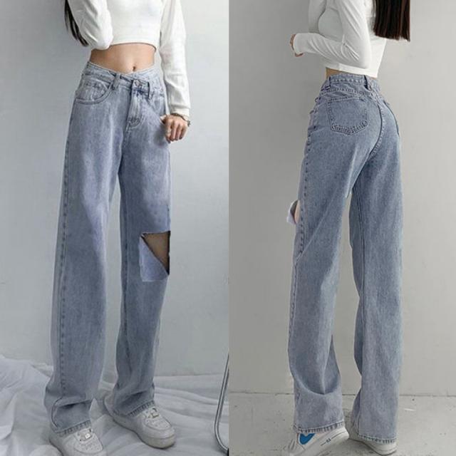 ダメージデニムパンツ レディース 送料無料 即日発送-7