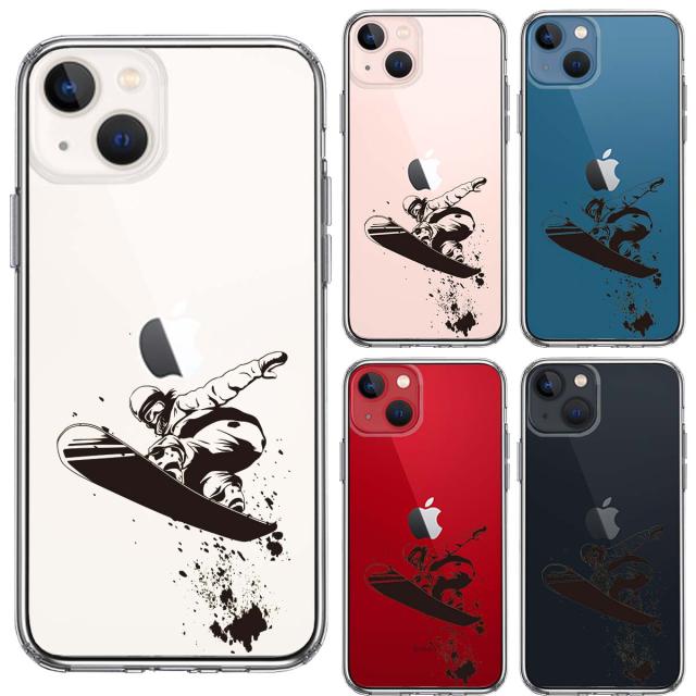 iPhone13mini ケース クリア スノーボード　女子2 スマホケース 側面ソフト 背面ハード ハイブリッド  送料無料-1