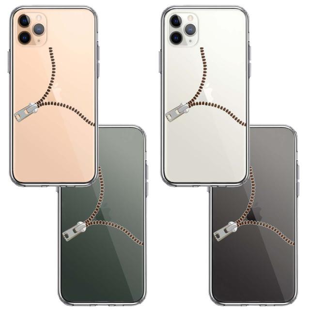 iPhone11proケース クリア ジッパー スマホケース 側面ソフト 背面ハード ハイブリッド  送料無料-1