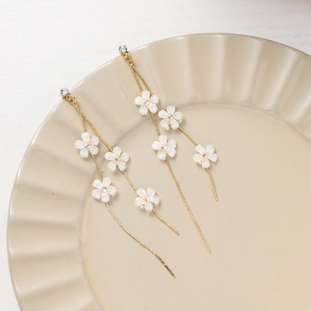 揺れる チェーンピアス 花びらイヤリング 送料無料 即日発送-8