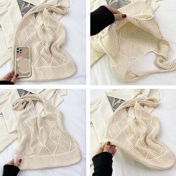 ニットバッグ 編み込み トートバッグ 送料無料 即日発送-3