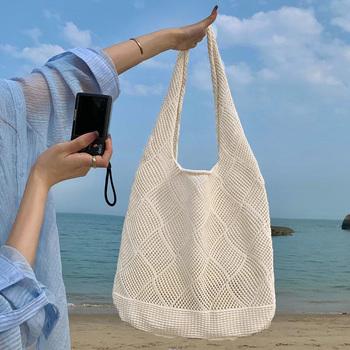 ニットバッグ 編み込み トートバッグ 送料無料 即日発送-5