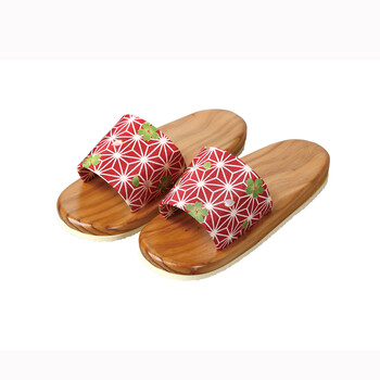 白木下駄 さくら麻の葉 女性用 サンダル エクステリア雑貨 店舗備品 送料無料-1