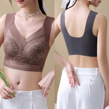 ノンワイヤーブラ 脇高 レースブラトップ 送料無料 即日発送-6