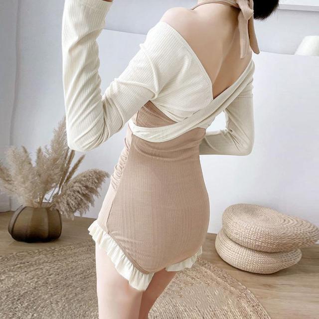 ホルターネックワンピース水着 レディース 送料無料 即日発送-6