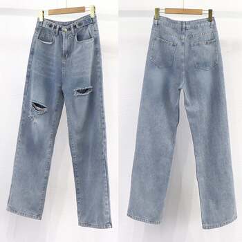 ダメージジーンズ レディースデニムパンツ 送料無料 即日発送-2