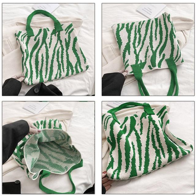 ニットバッグ トートバッグ 大容量かばん 送料無料 即日発送-2