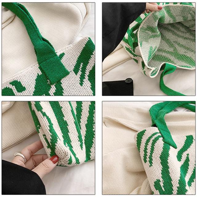 ニットバッグ トートバッグ 大容量かばん 送料無料 即日発送-3