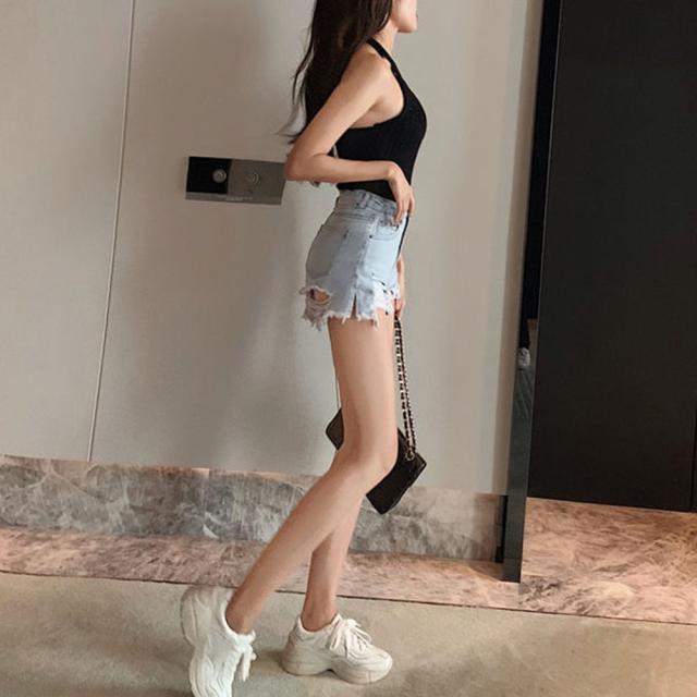 デニムショートパンツ ダメージレディース 送料無料 即日発送-7