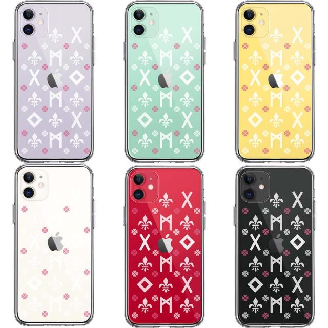 iPhone11 ケース クリア ルーン 文字 ピンク スマホケース 側面ソフト 背面ハード ハイブリッド  送料無料-1