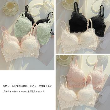 ブラジャー ショーツ花柄刺しゅう 送料無料 即日発送-2