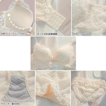 ブラジャー ショーツ花柄刺しゅう 送料無料 即日発送-3