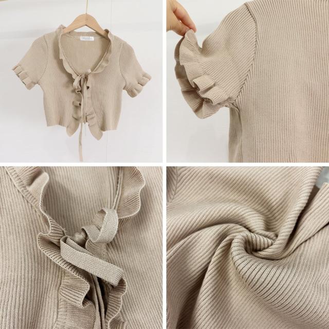 フリルカーディガン クロップドボレロ 夏 送料無料 即日発送-3