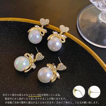 マーメイドパールピアス ハートピアス 送料無料 即日発送-2