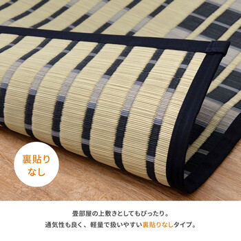 ラグ 国産い草ラグ 江戸間6畳 カーペット 特殊掛川織 築彩 ブルー 送料無料-5