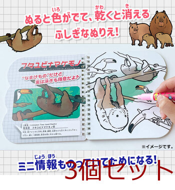 水ぬりえ モフかわどうぶつ図鑑 3個セット 送料無料-5