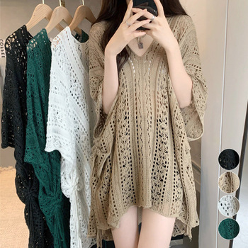 メッシュニット 透かし編み サマーニット 送料無料 即日発送-0