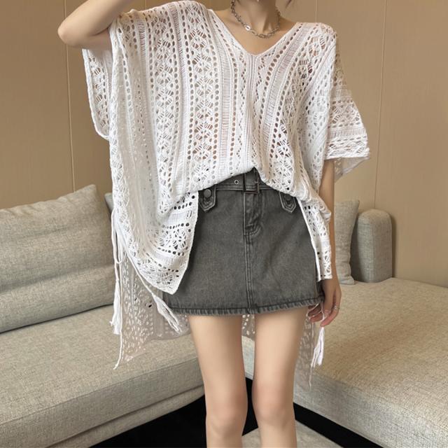 メッシュニット 透かし編み サマーニット 送料無料 即日発送-6