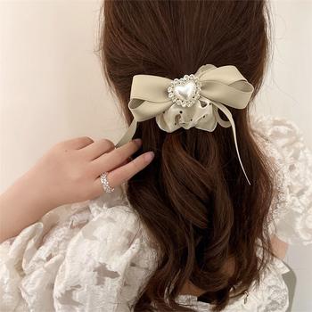 光沢シュシュ ヘアゴム ハート リボン 送料無料 即日発送-6