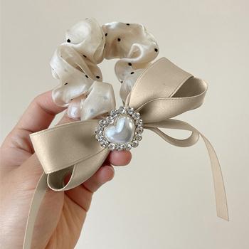 光沢シュシュ ヘアゴム ハート リボン 送料無料 即日発送-8