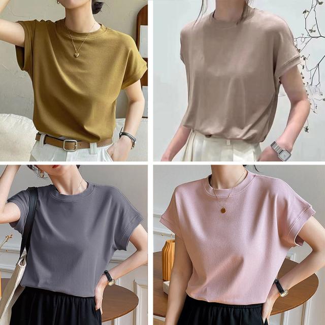 フレンチスリーブ 半袖 Tシャツ 送料無料 即日発送-5