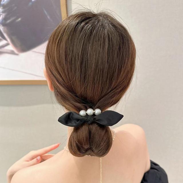 ヘアゴム パール リボン 髪ゴム 送料無料 即日発送-5